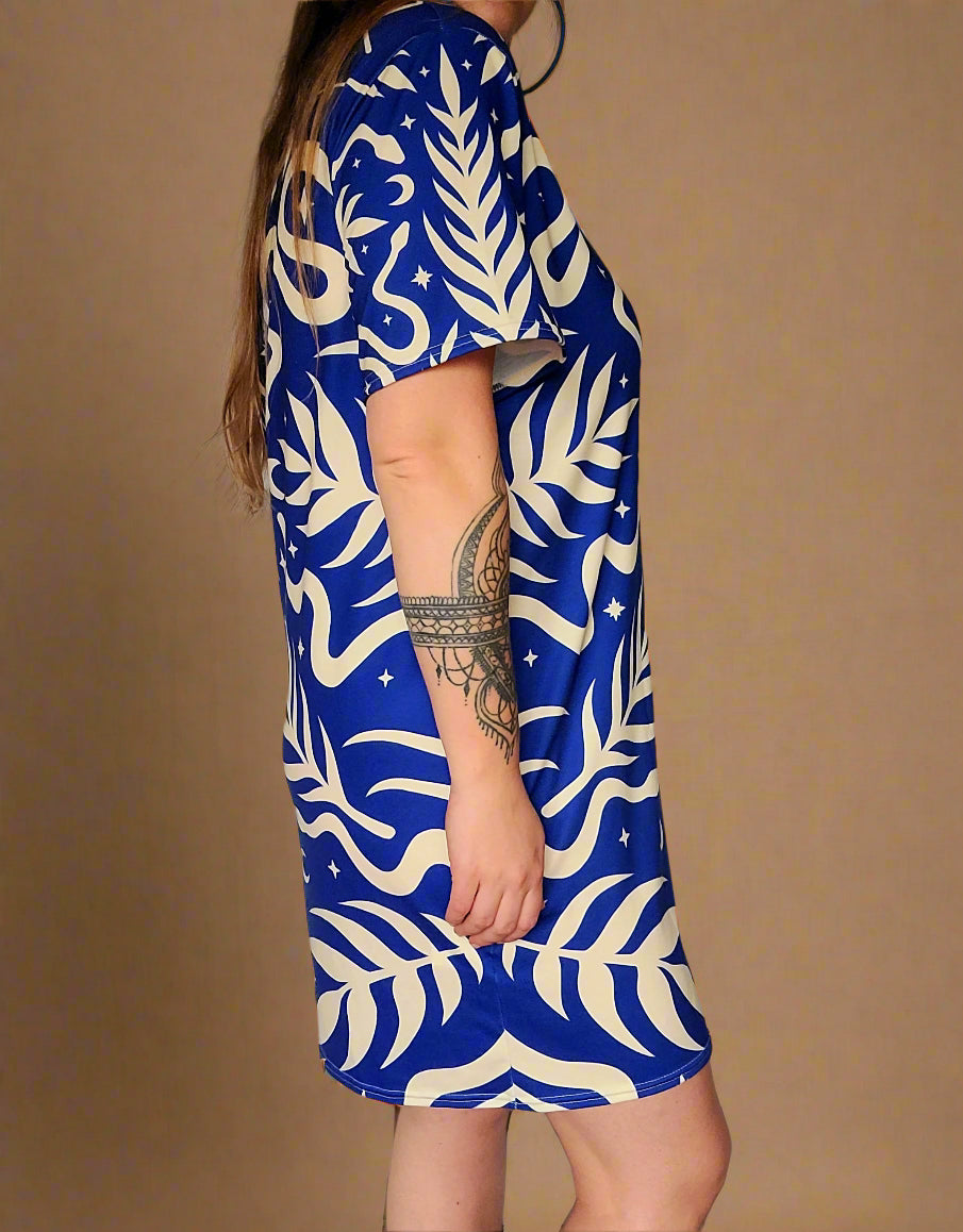Serpentina T-shirt Dress ✴ Blue