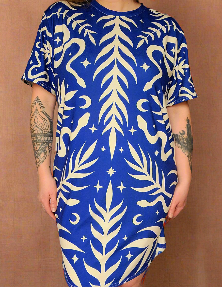 Serpentina T-shirt Dress ✴ Blue