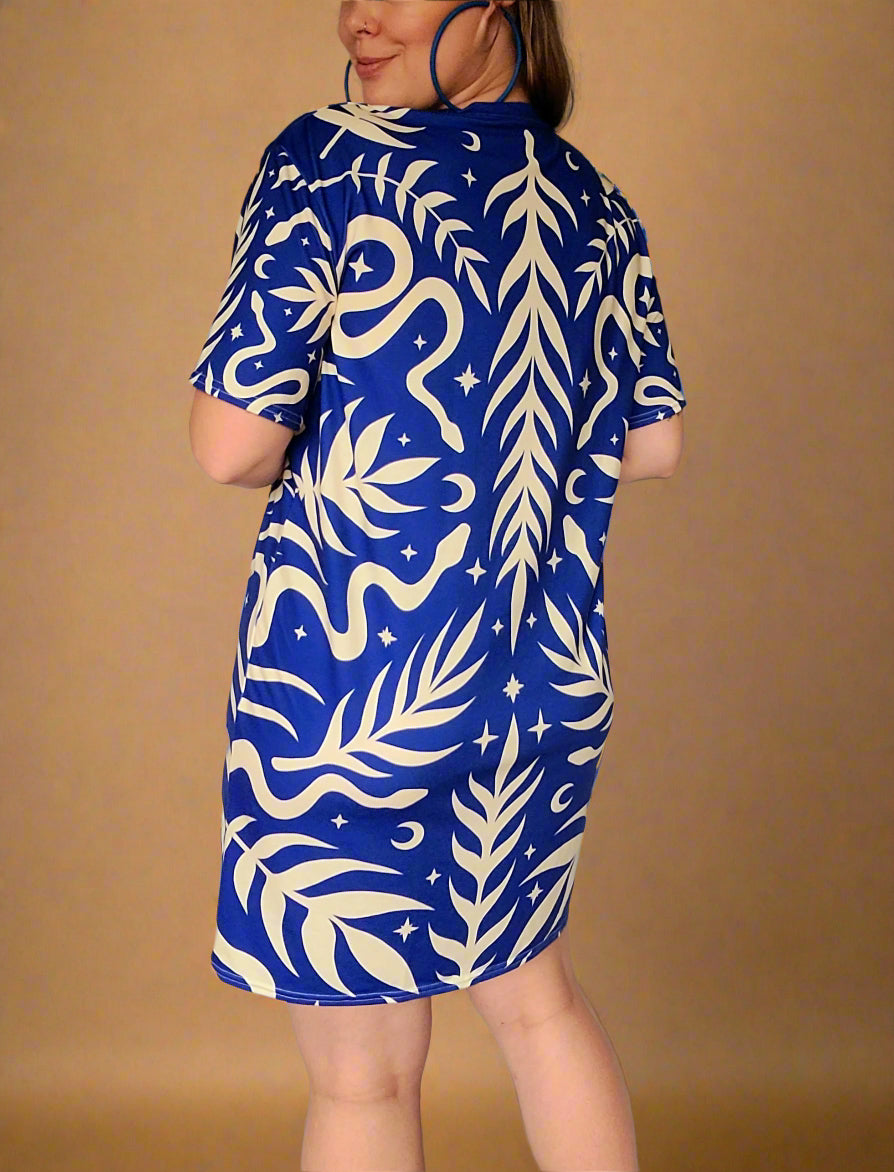Serpentina T-shirt Dress ✴ Blue