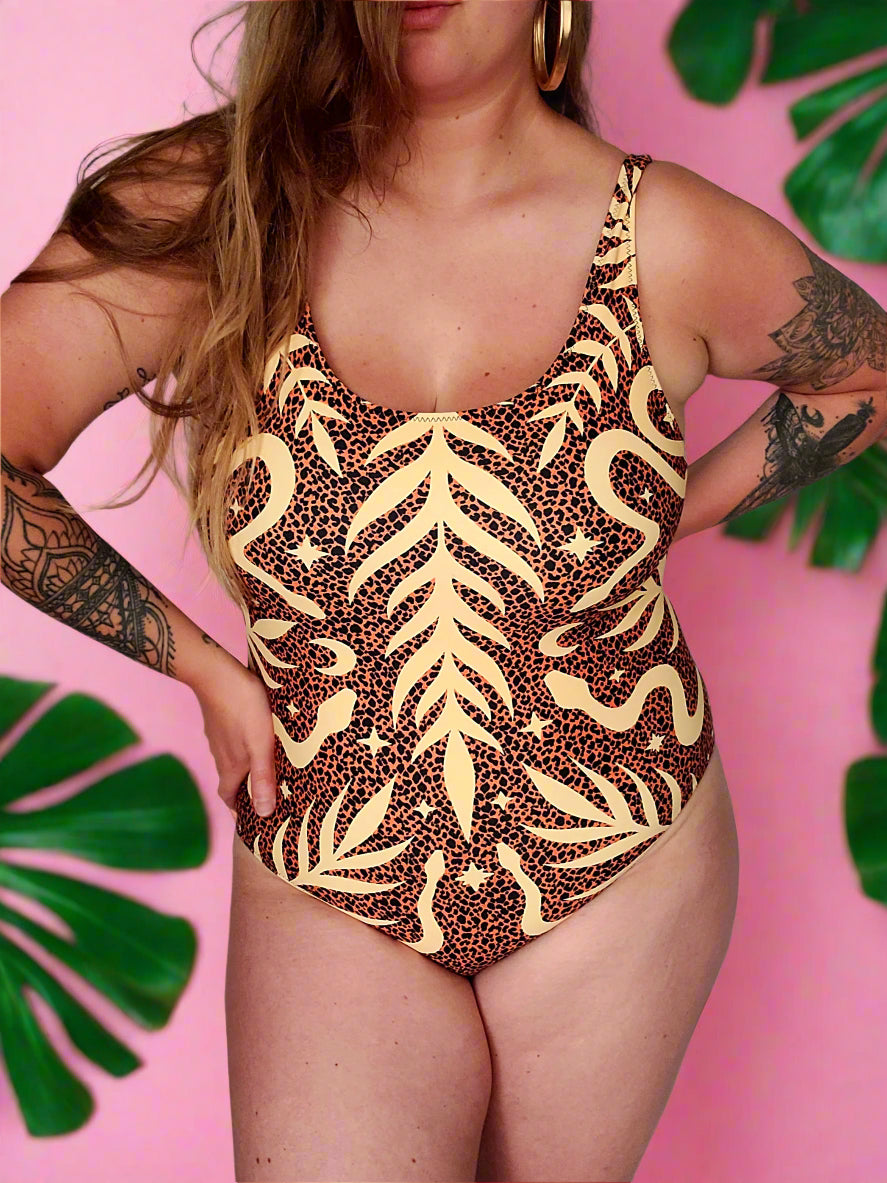 Serpentina One-Piece Swimsuit ✴ Cheetah