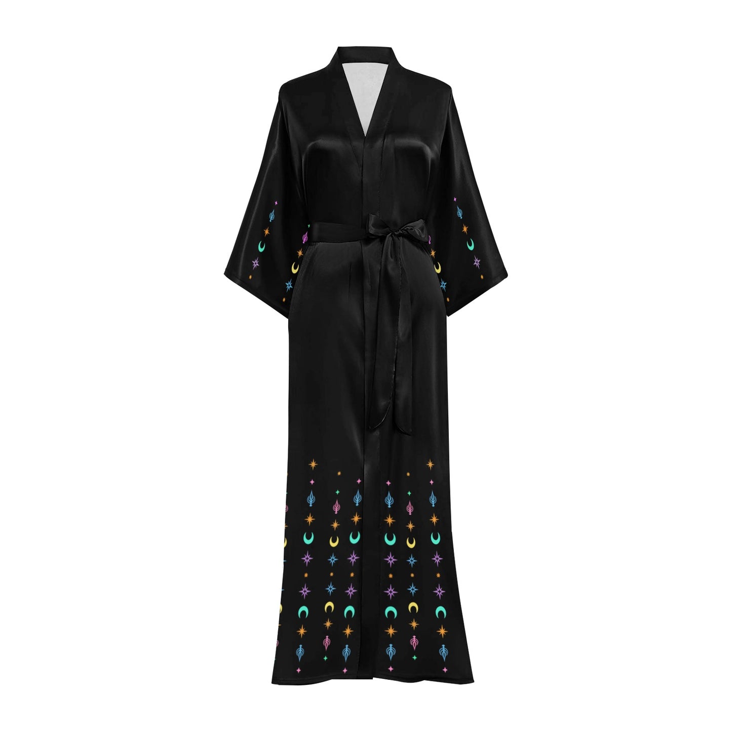 Moth Queen Long Robe ✴ Black Multi