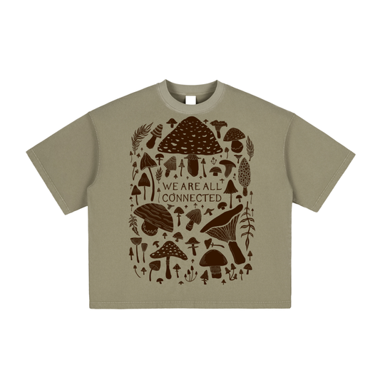 Mushroom Unisex Boxy T-Shirt ✴ Sage