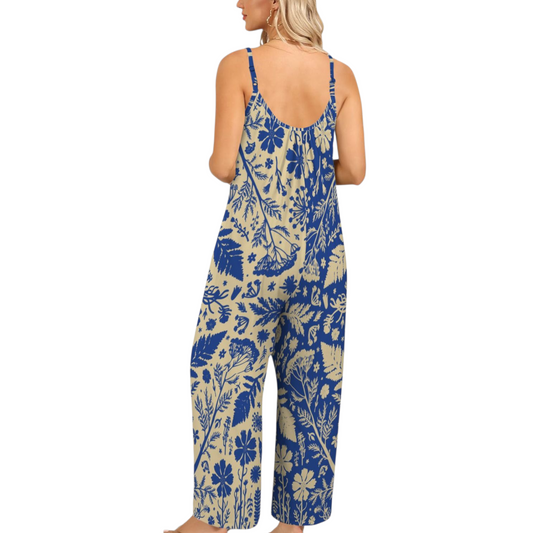 Botanika Jumpsuit ✴ Colorblock Blue + Tan