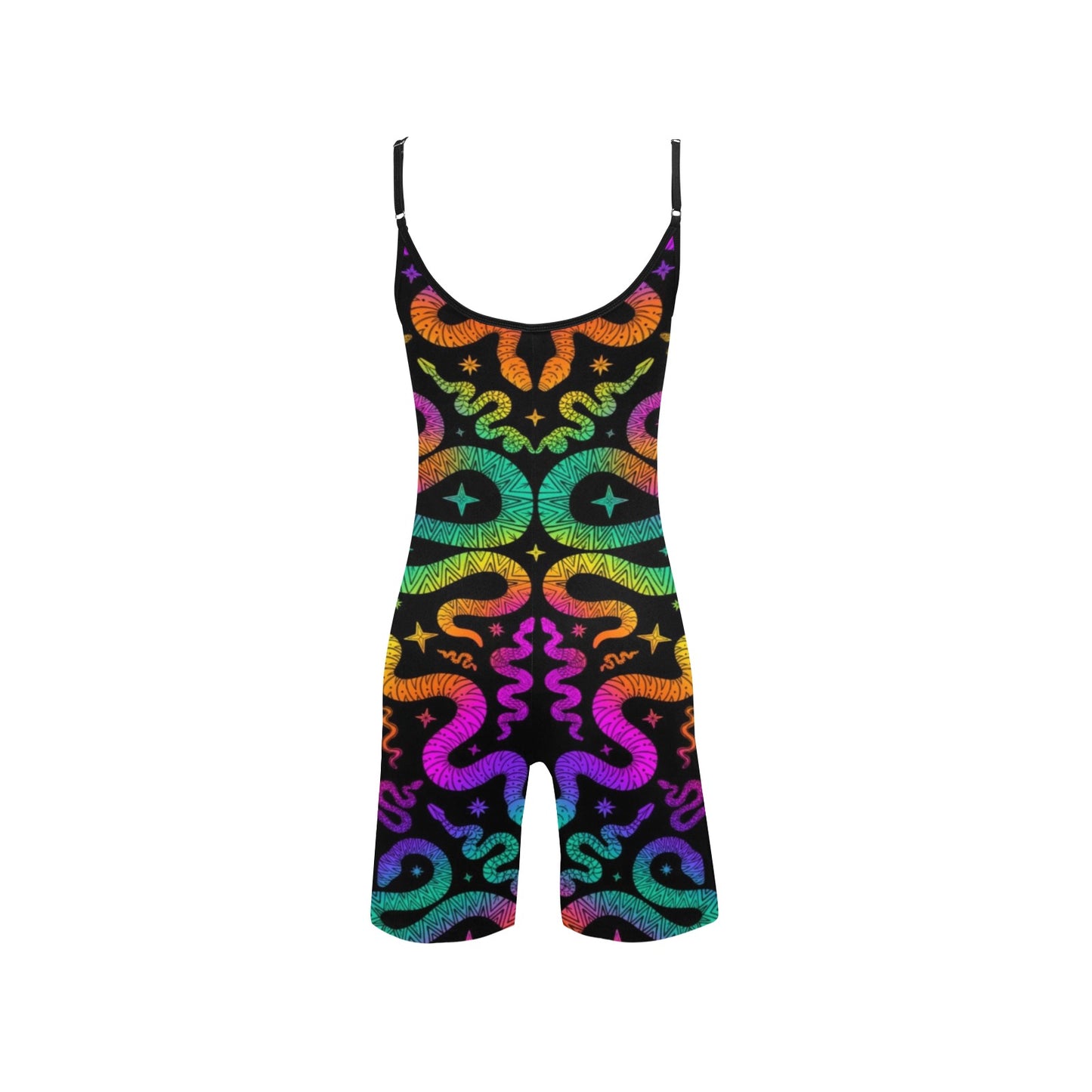 Snake Charmer Cami Short Bodysuit ✴ Black Multi