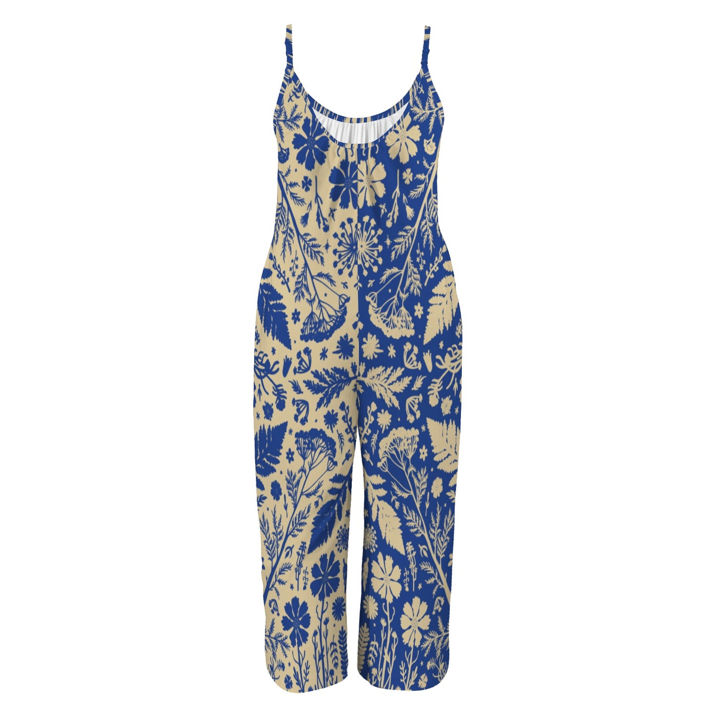Botanika Jumpsuit ✴ Colorblock Blue + Tan