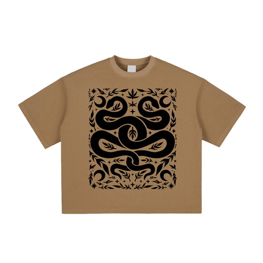Serpent Twins Unisex Boxy T-Shirt ✴ Bronze