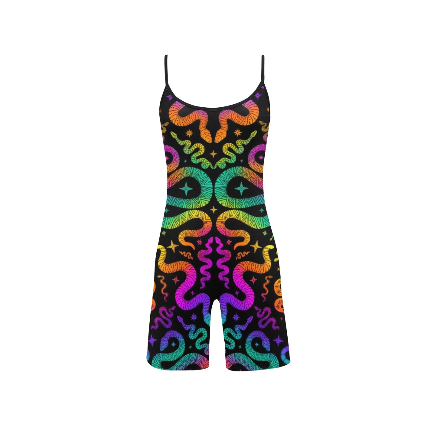 Snake Charmer Cami Short Bodysuit ✴ Black Multi