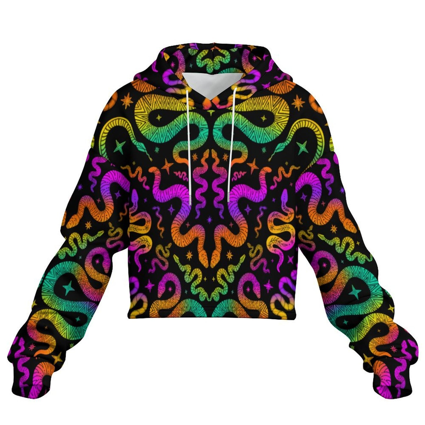 Snake Charmer Cropped Hoodie ✴ Black