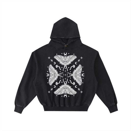 Moth Queen Unisex Hoodie ✴ Charcoal