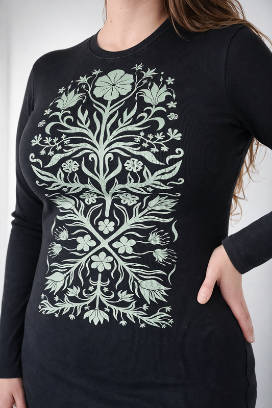 Folk Bloom Midi Dress