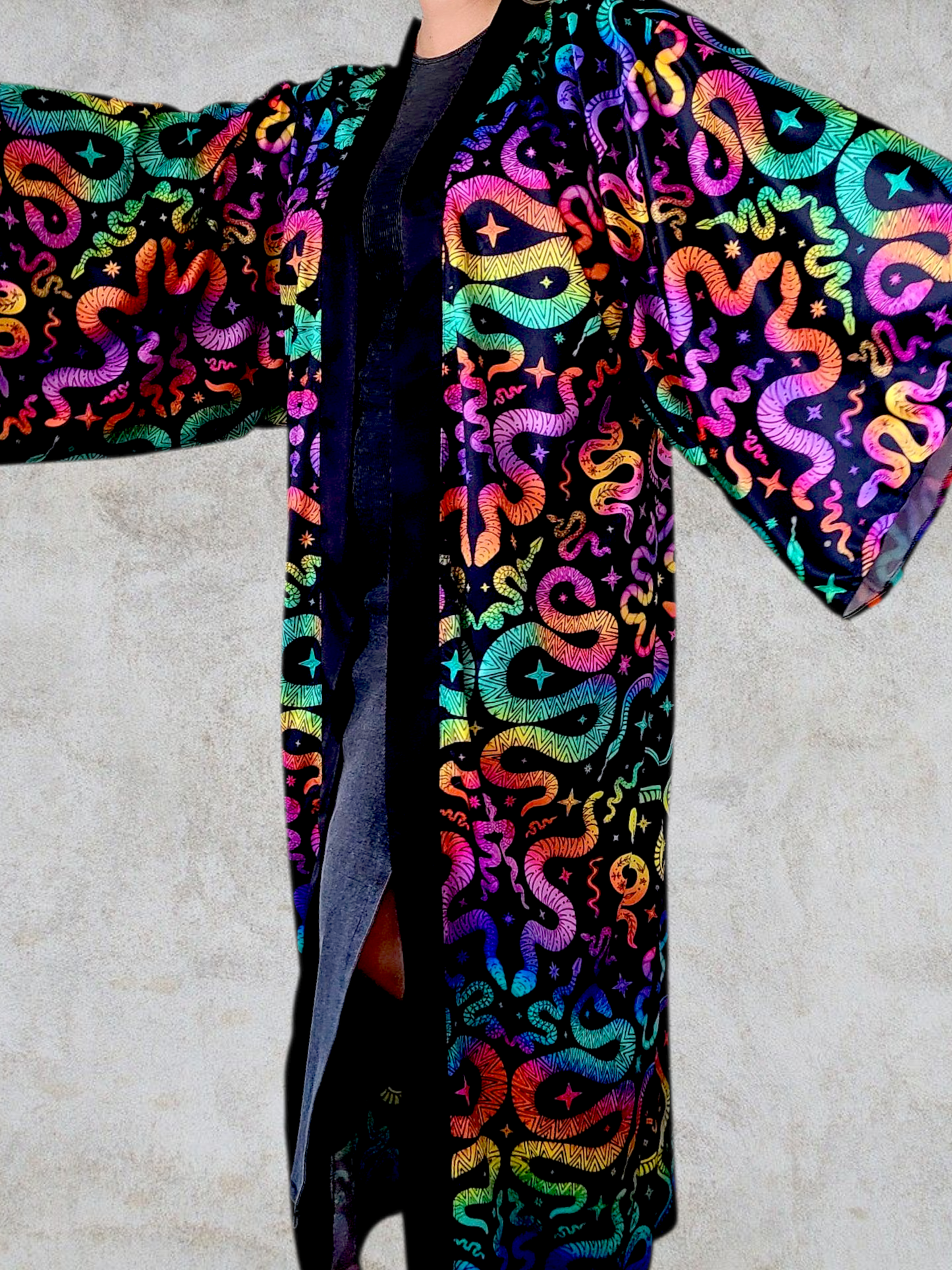 Snake Charmer Long Robe ✴ Black