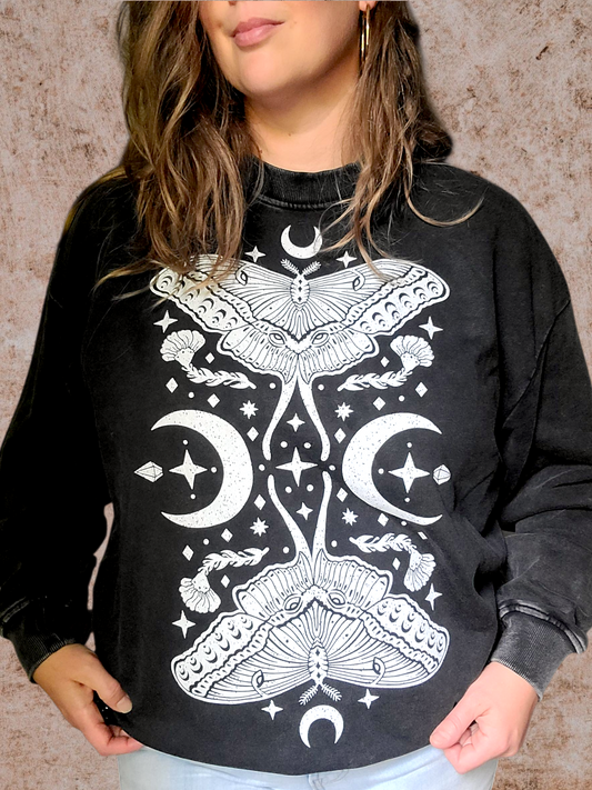Moth Queen Unisex Sweatshirt ✴ Smoke