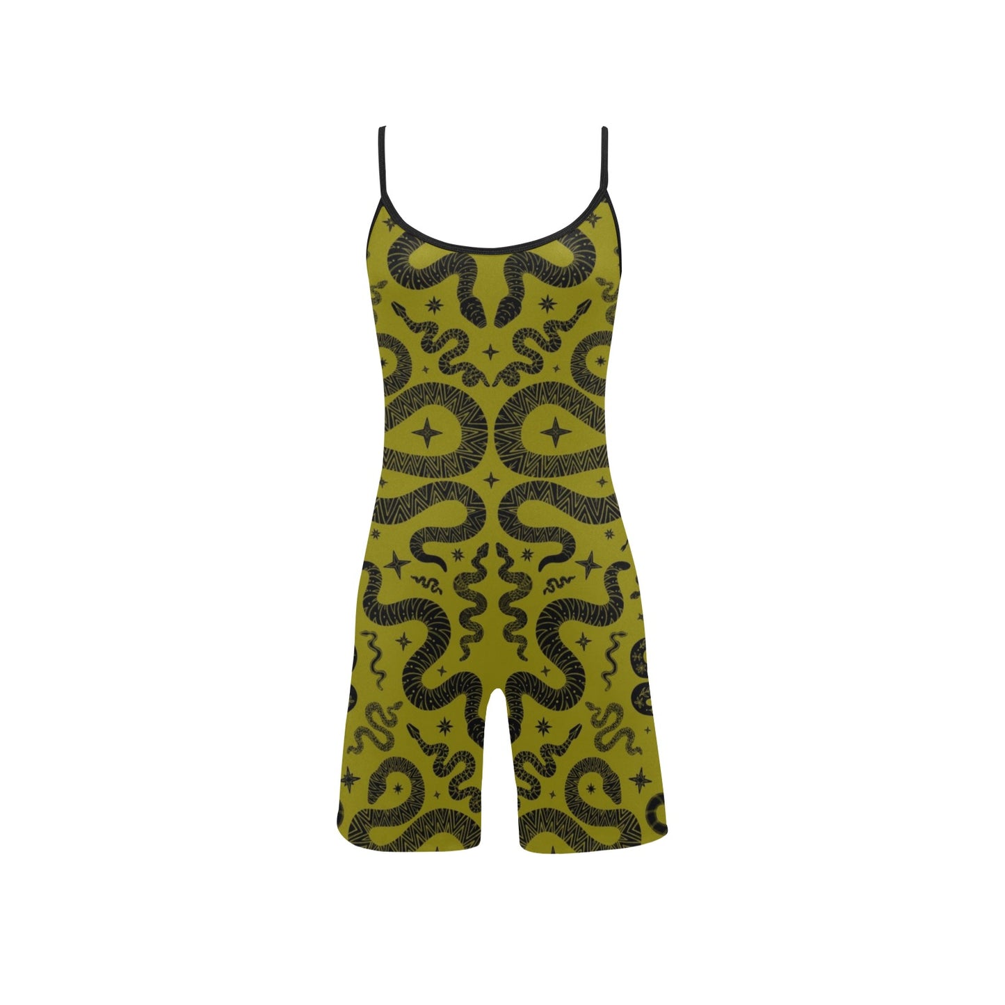 Snake Charmer Cami Short Bodysuit ✴ Olive