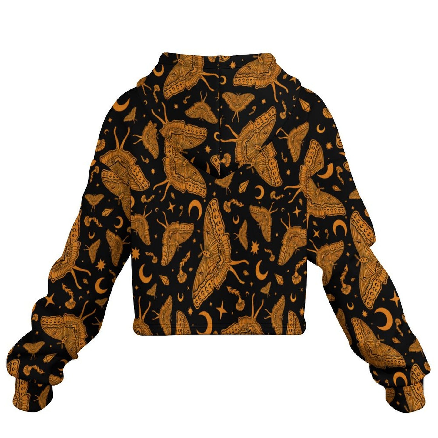 Luna Moth Cropped Hoodie ✴ Black