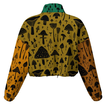 Mushroom Cropped Zip Up Jacket ✴ Colorblock