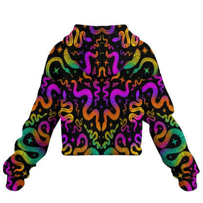 Snake Charmer Cropped Hoodie ✴ Black