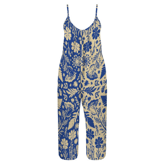 Botanika Jumpsuit ✴ Colorblock Blue + Tan