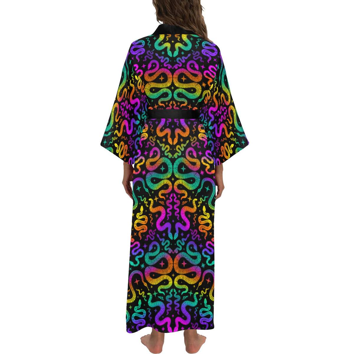 Snake Charmer Long Robe Black – SEGRASOUL
