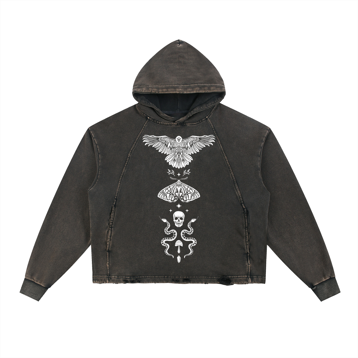 Forest Ritual Unisex Boxy Hoodie ✴ Midnight Black