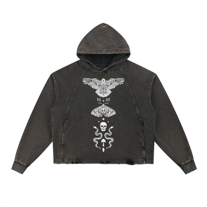 Forest Ritual Unisex Boxy Hoodie ✴ Midnight Black