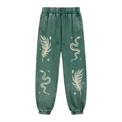Forest Ritual Acid Wash Sweatpants ✴ Dusty Green