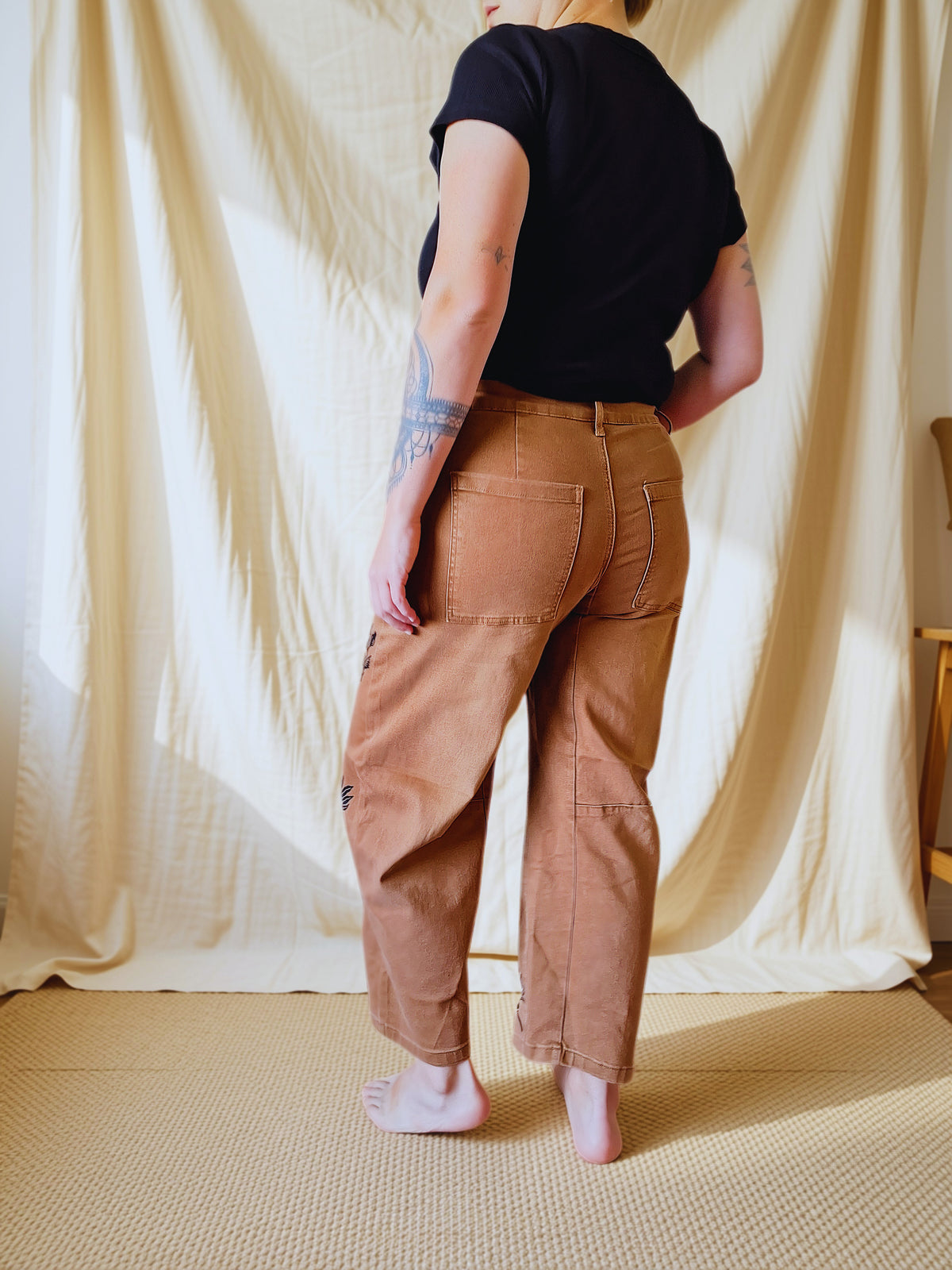 Pre-Order | Blackbird Hand Stamped Barrel Jeans