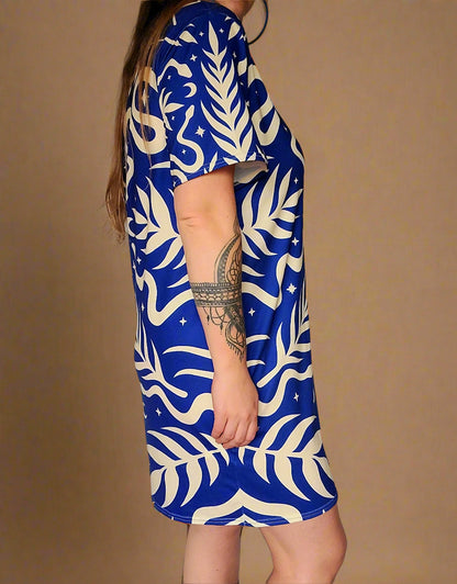 Serpentina T-shirt Dress ✴ Blue
