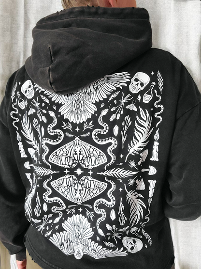 Forest Ritual Unisex Boxy Hoodie ✴ Midnight Black