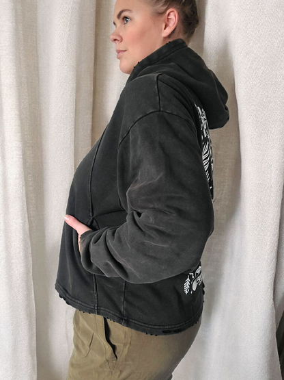 Forest Ritual Unisex Boxy Hoodie ✴ Midnight Black