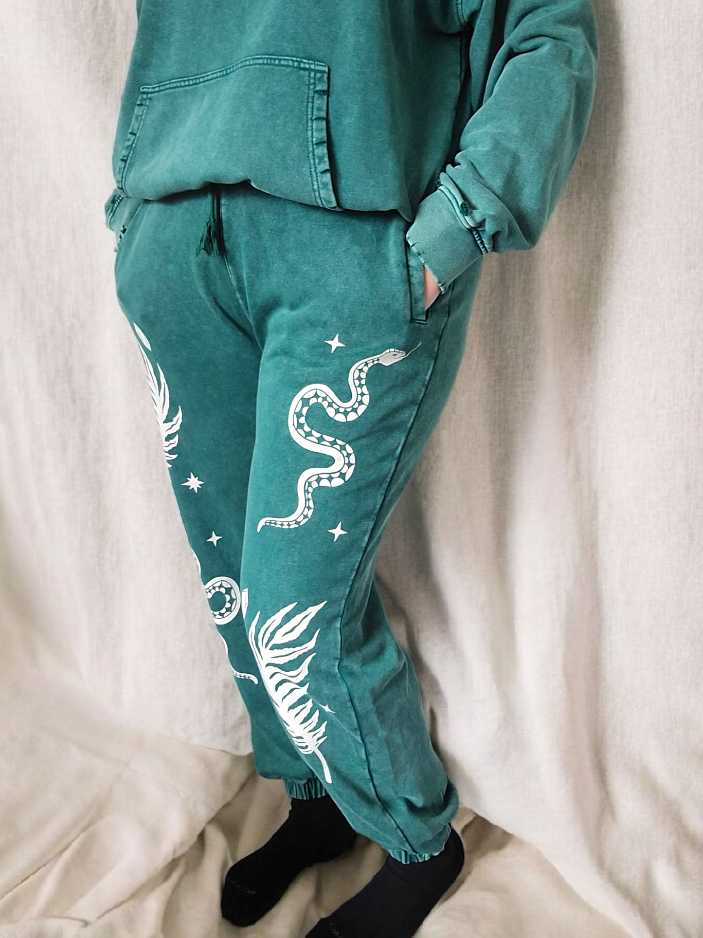 Forest Ritual Acid Wash Sweatsuit Set ✴ Dusty Green