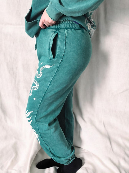 Forest Ritual Acid Wash Sweatsuit Set ✴ Dusty Green