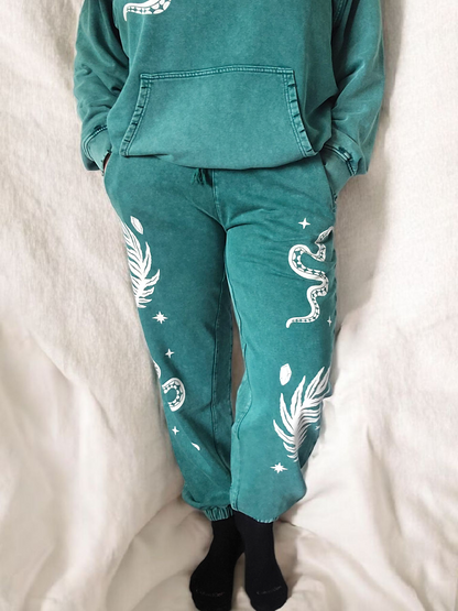 Forest Ritual Acid Wash Sweatsuit Set ✴ Dusty Green
