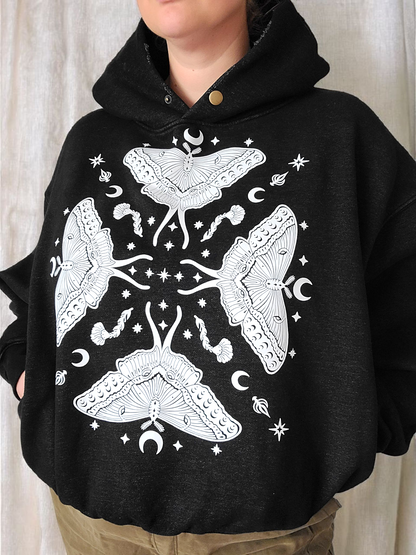 Moth Queen Unisex Hoodie ✴ Charcoal