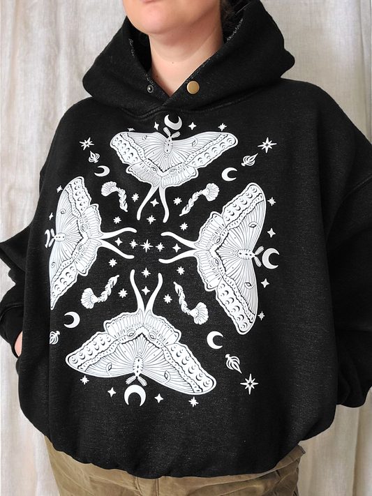 Moth Queen Unisex Hoodie ✴ Charcoal