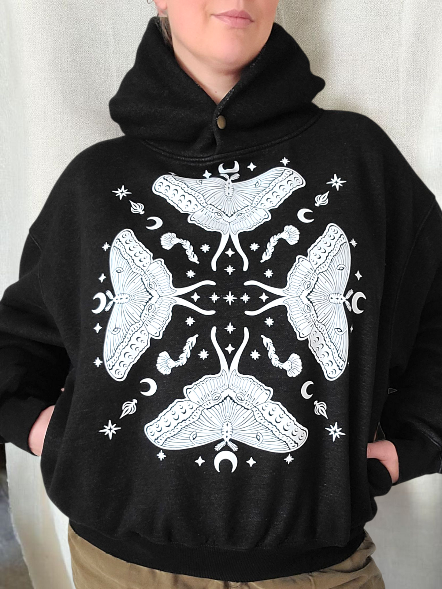Moth Queen Unisex Hoodie ✴ Charcoal