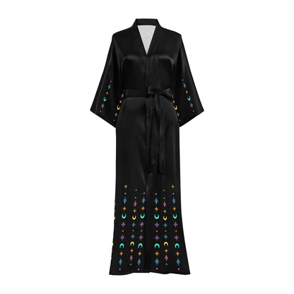 Moth Queen Long Robe ✴ Black Multi