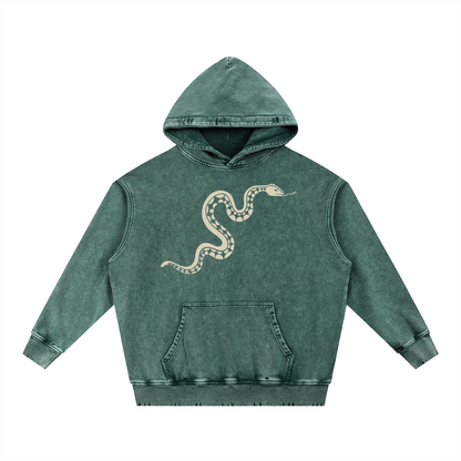 Forest Ritual Acid Wash Hoodie ✴ Dusty Green