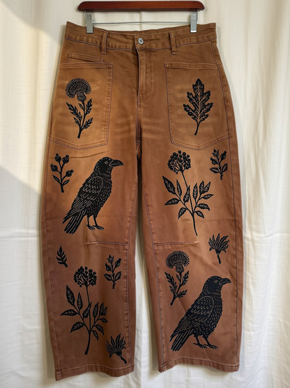 Pre-Order | Blackbird Hand Stamped Barrel Jeans