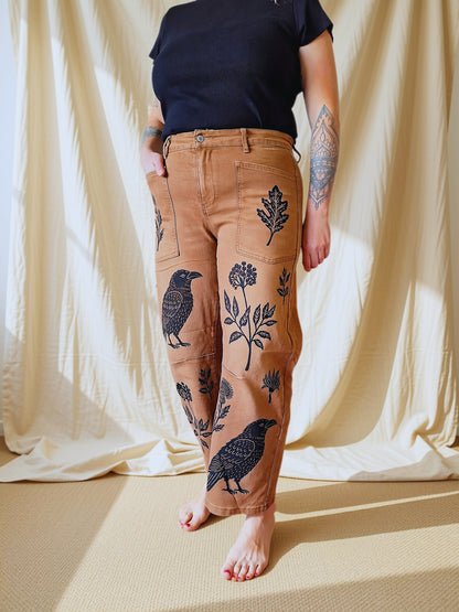 Pre-Order | Blackbird Hand Stamped Barrel Jeans