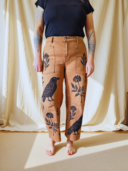 Pre-Order | Blackbird Hand Stamped Barrel Jeans