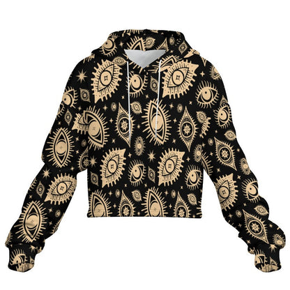 Eye See You Cropped Hoodie ✴ Black