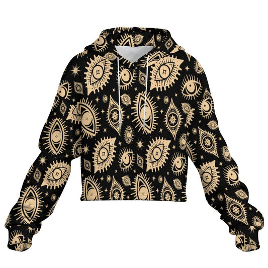 Eye See You Cropped Hoodie ✴ Black