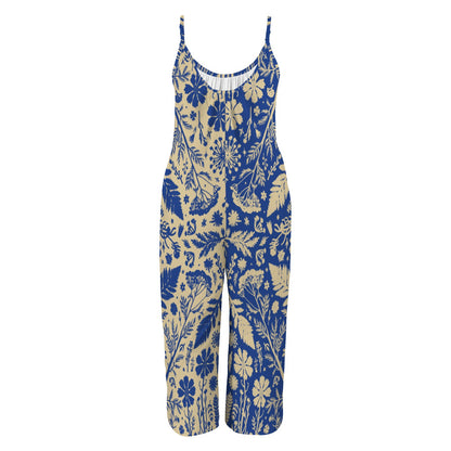 Botanika Jumpsuit ✴ Colorblock Blue + Tan