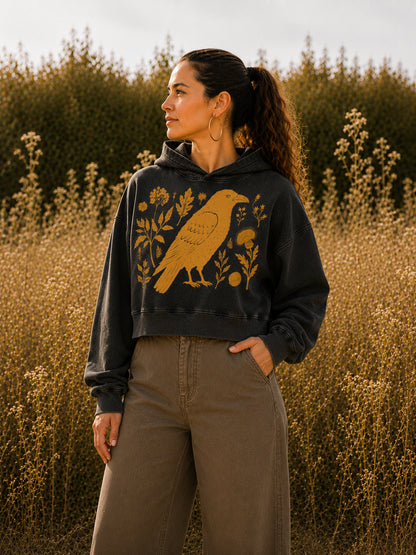Blackbird Crop Hoodie