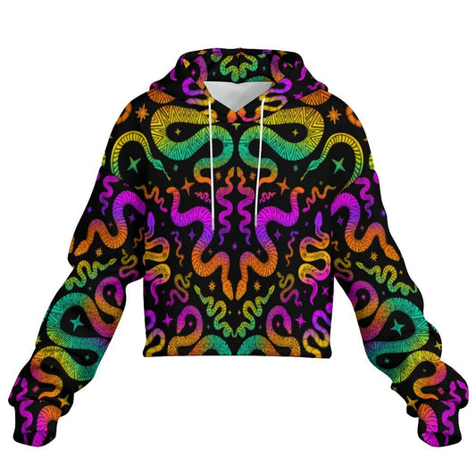 Snake Charmer Cropped Hoodie ✴ Black