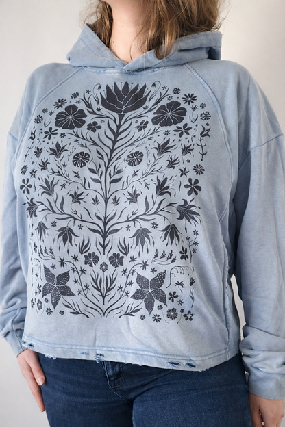 Folk Bloom Boxy Hoodie