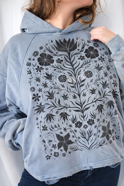 Folk Bloom Boxy Hoodie
