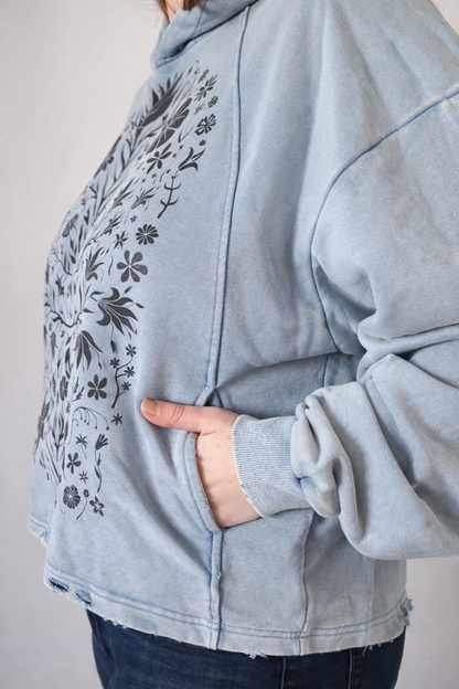Folk Bloom Boxy Hoodie