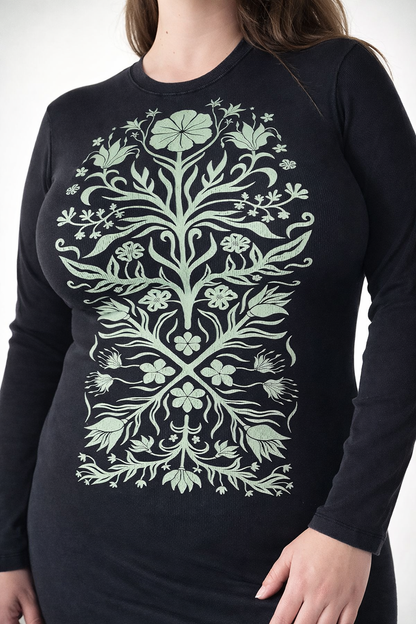 Folk Bloom Midi Dress