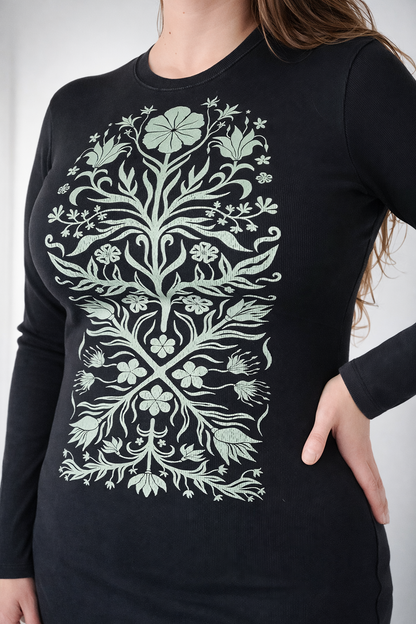 Folk Bloom Midi Dress